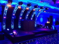 A Barmitzvah in Avenue Banqueting, London with curved trusses
