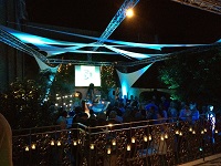 Turning a garden into an Ibiza night club with sails and truss