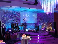 A glitzy shimmer stage at a London party