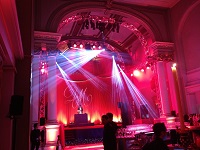 Lighting at One Marylebone in London with ground support and Clay Paky Sharpy lighting